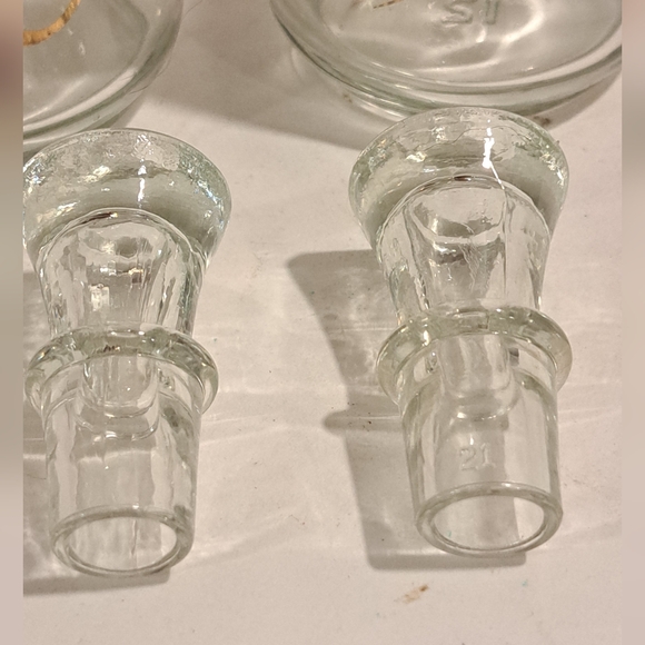 Anchor hocking cruet set.  Brown leaves with a gold border. - Picture 6 of 10